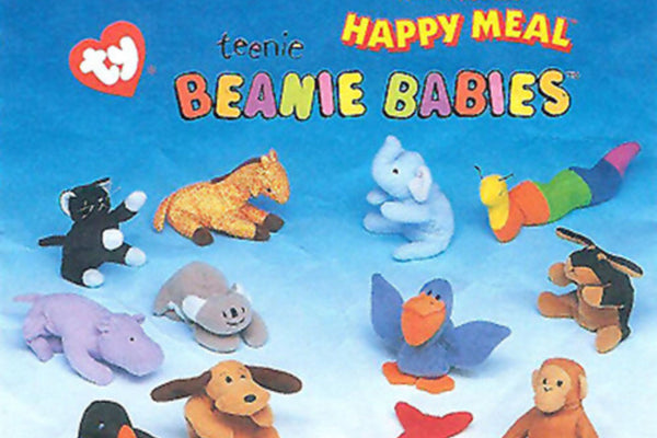 1997 McDonald's Happy Meal insert artwork showing the first Teenie Beanie Babies set