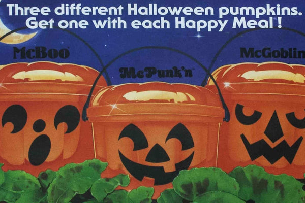 1986 McDonald's promotional artwork for the McBoo, McPunk'n and McGoblin Halloween pails