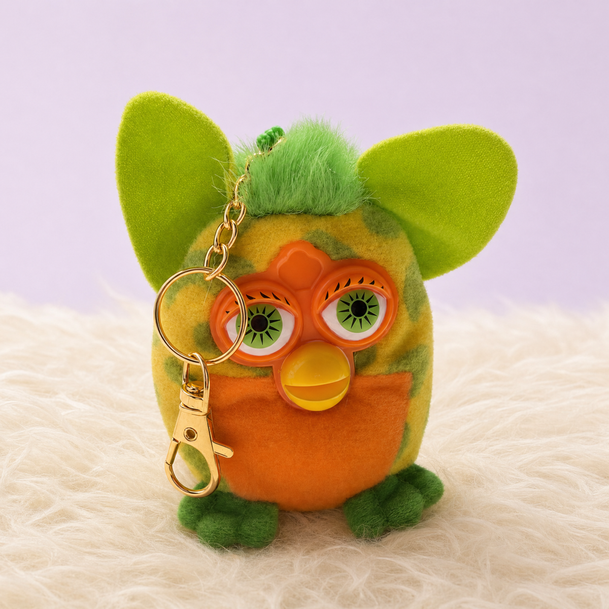 Furby Bag Charm — "Tree Frog" Style — Green/Yellow/Orange
