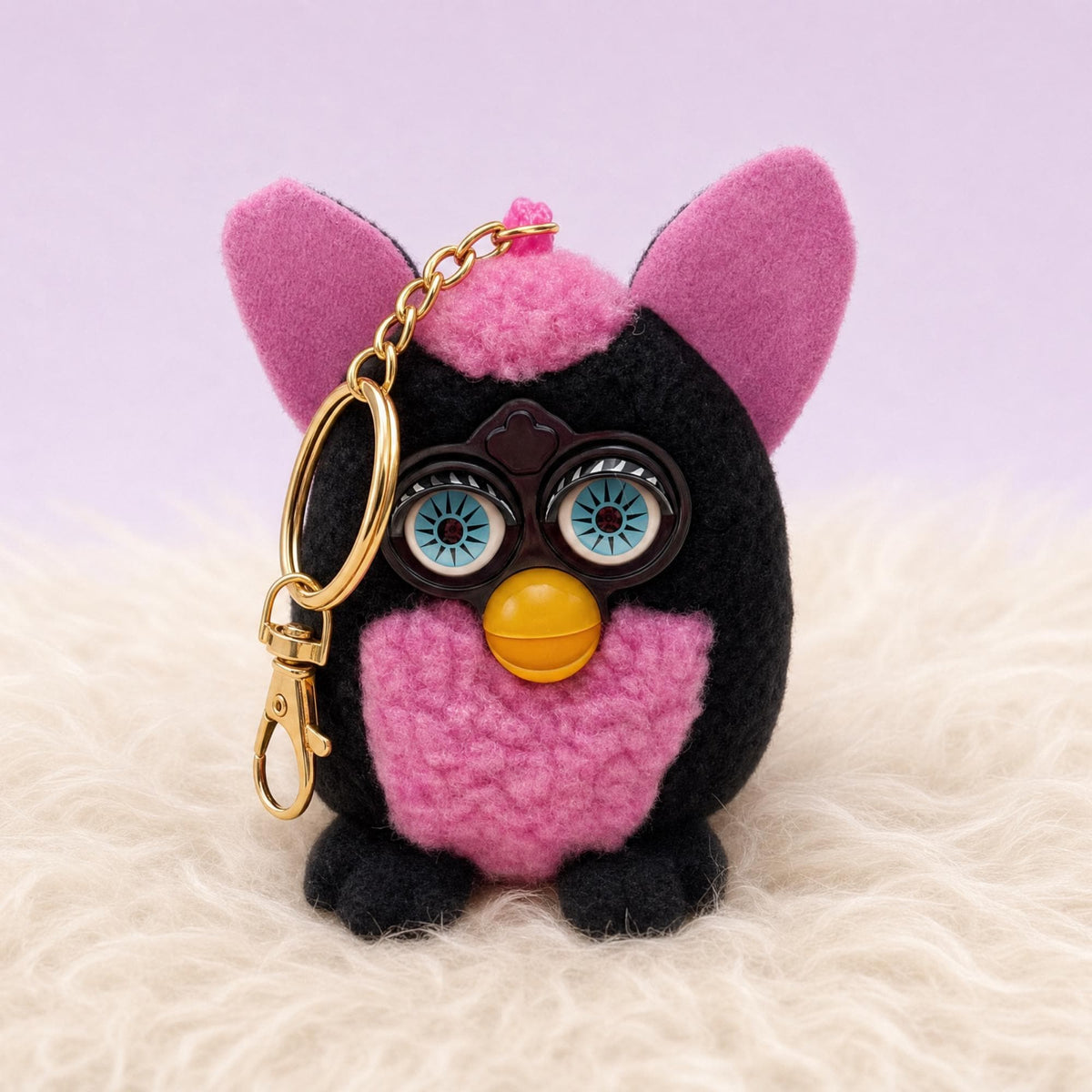 Furby Bag Charm — Lamb, Pink/Black