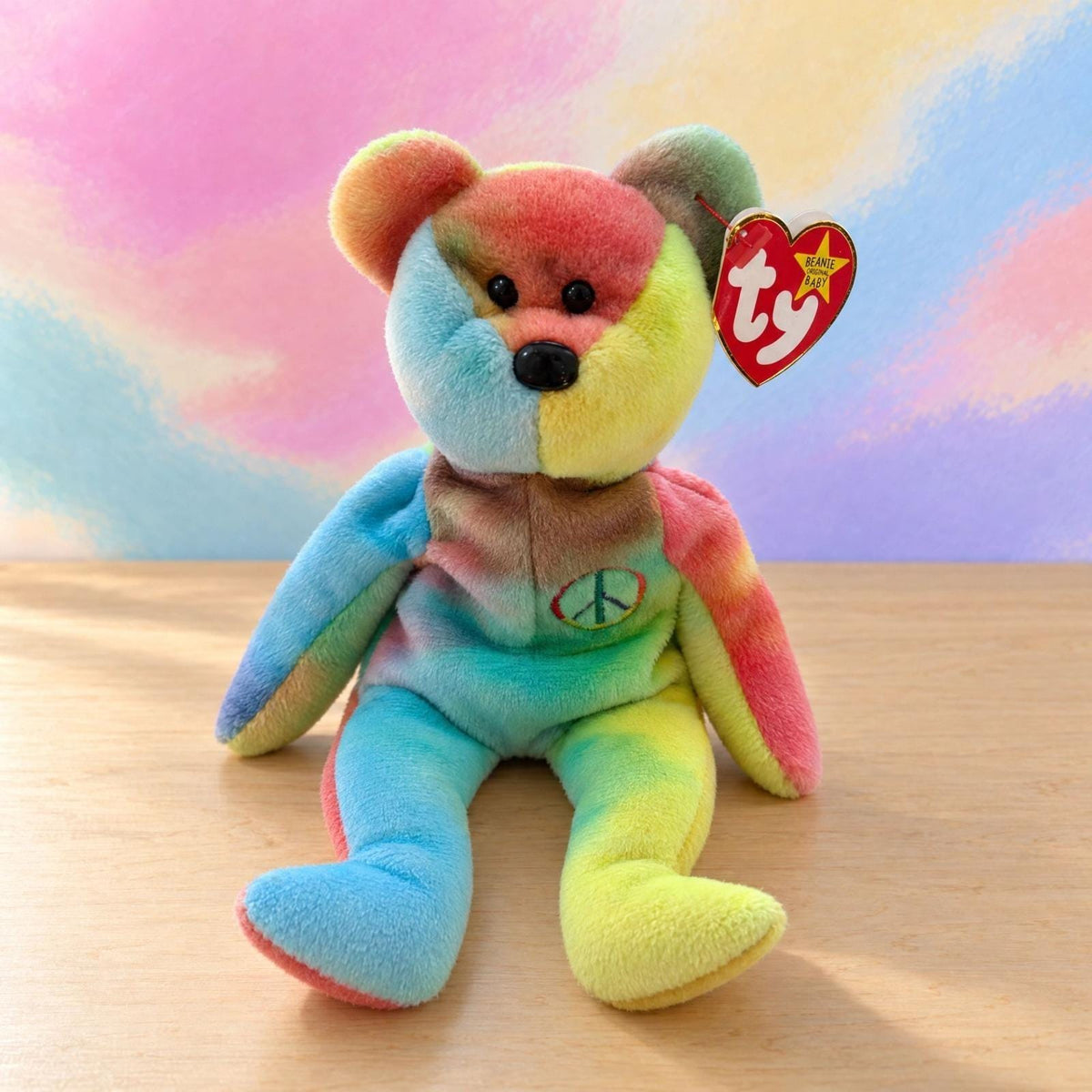 Peace The Bear, vintage Ty Beanie Baby