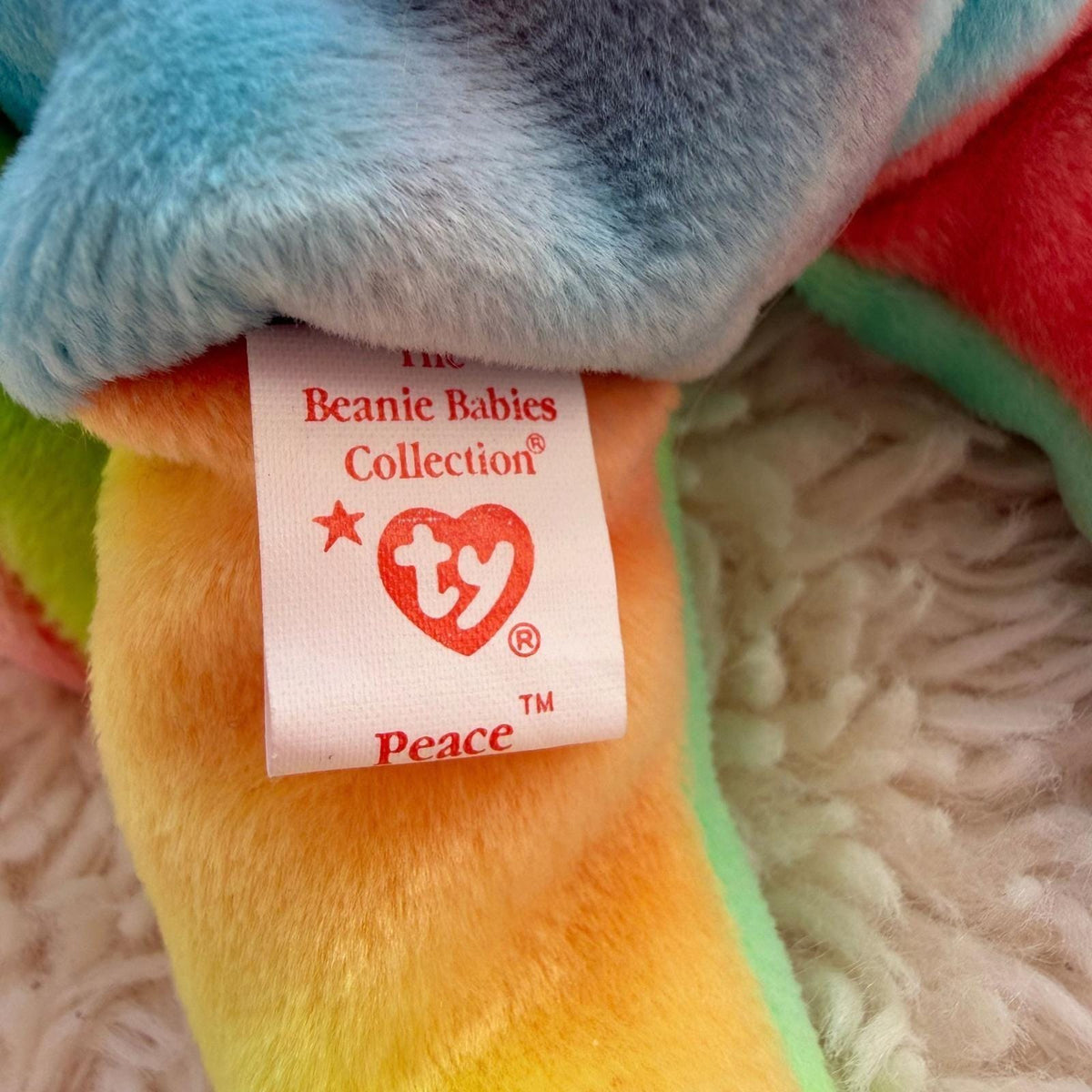 Peace The Bear, vintage Ty Beanie Baby