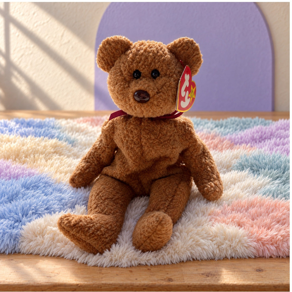 Curly the Bear, vintage Ty Beanie Baby