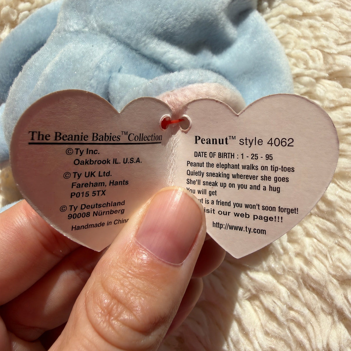 Peanut the Elephant, vintage Ty Beanie Baby
