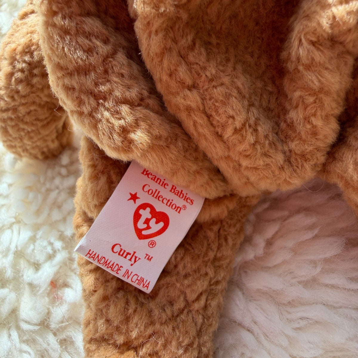 Curly the Bear, vintage Ty Beanie Baby