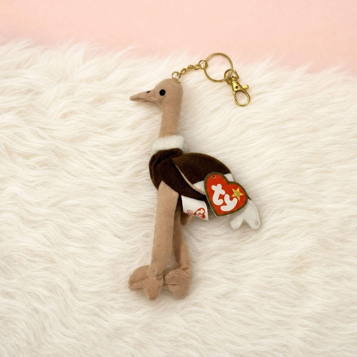 Stretchy the Ostrich Teenie Beanie bag charm
