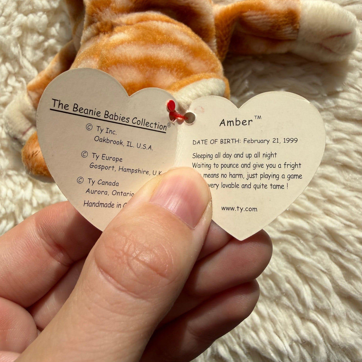 Amber the Cat, vintage Ty Beanie Baby