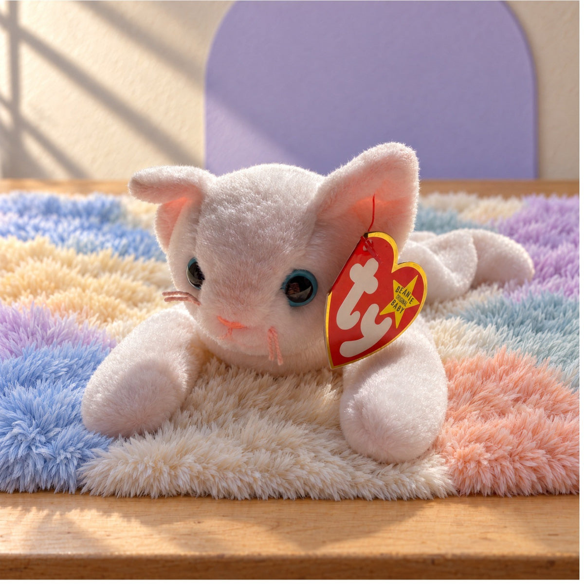 Flip the White Cat, vintage Ty Beanie Baby